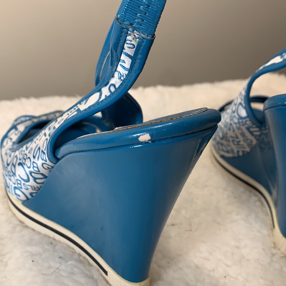 BCBG wedge slingback blue & white - Picture 4 of 8